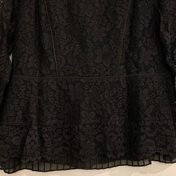 Ann Taylor Flower Lace Peplum Top in Black - Very elegant and flattering!! - Picture 5 of 10